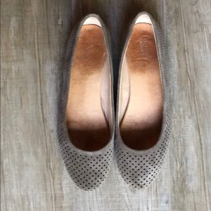 Suede perforated ballets
